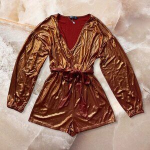 NWOT Metallic Romper